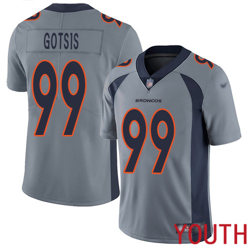 Youth Denver Broncos #99 Adam Gotsis Limited Silver Inverted Legend Football NFL Jersey